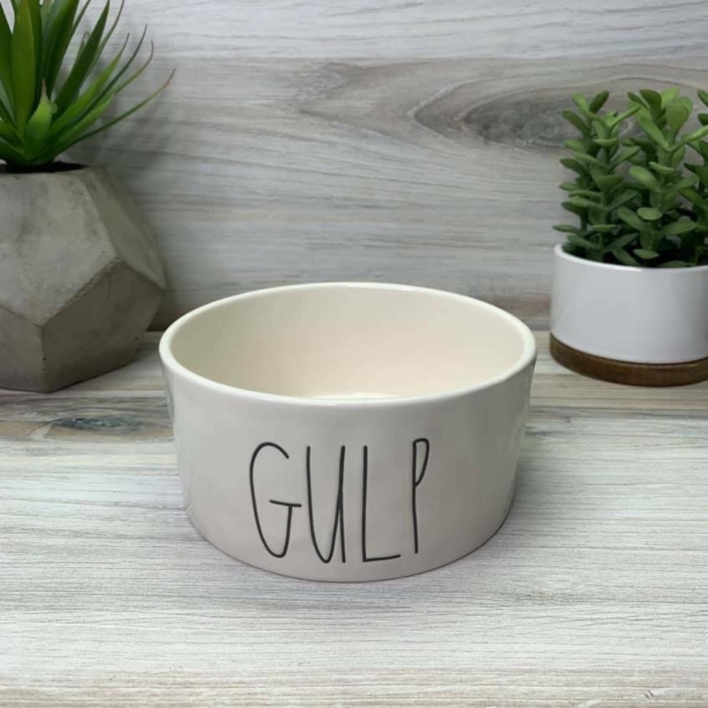 New Rae Dunn GULP Dog Cat Food Water Bowl